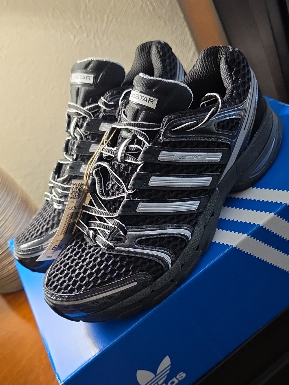 Adidas Adistar Control 5 Black and Silver Performance Sneakers  7.5W/6.5M